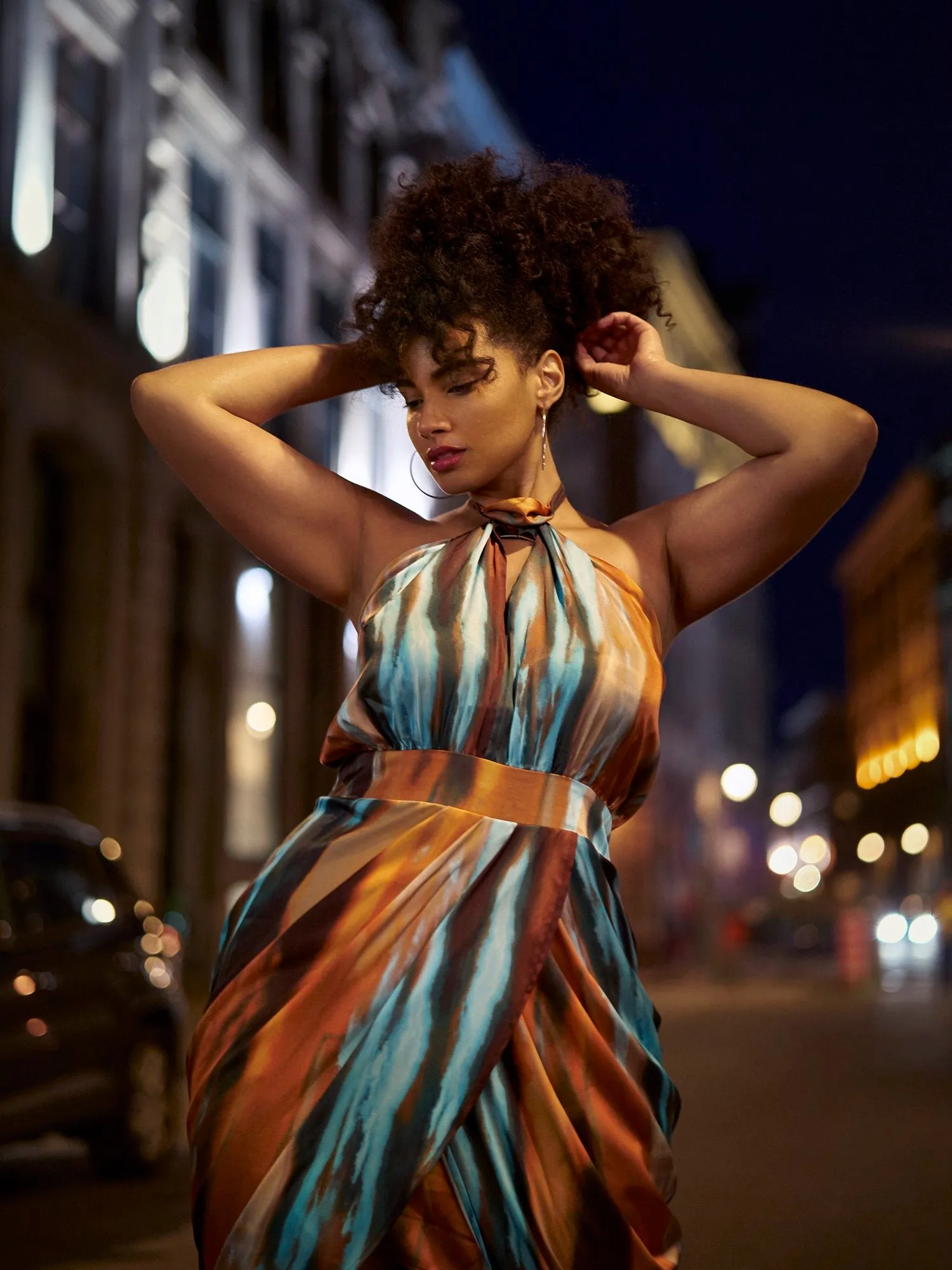 Shannon Print Halter Dress