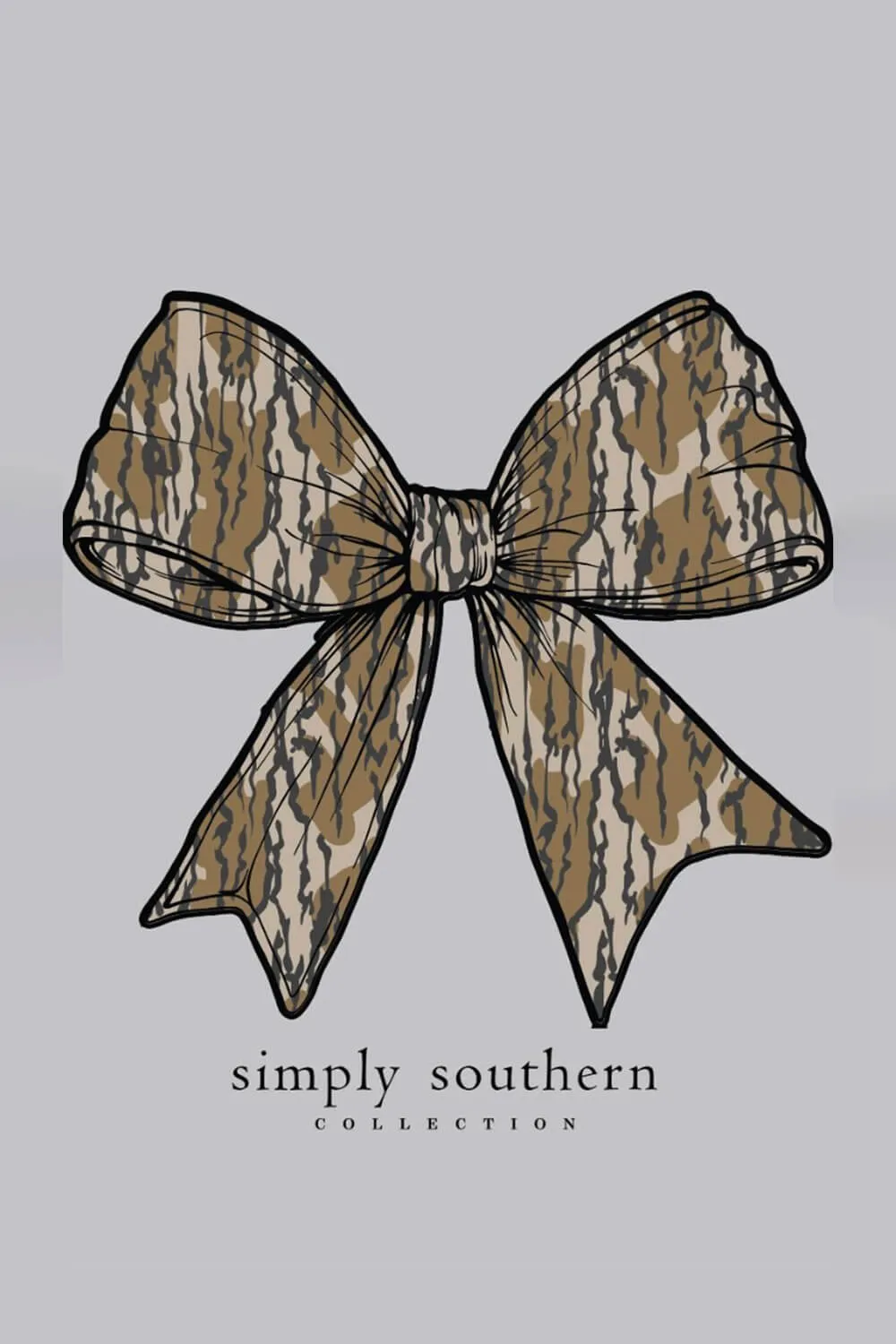 Simply Southern Camo Bow T-Shirt for Women in Ash Grey | SS-CAMOBOW-ASHGRY