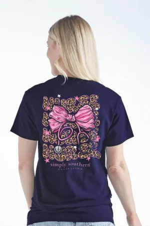 Simply Southern Pink Bow Nurse T-Shirt for Women in Navy | SS-NURSE-NAVY