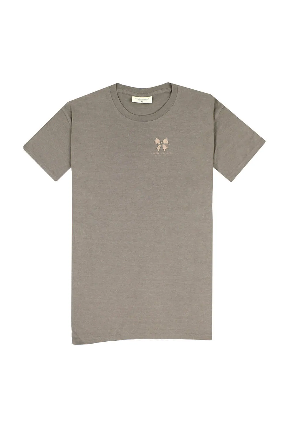 Simply Southern Plus Size Camo Bow T-Shirt for Women in Desert Heather  | EXT-SS-CAMOBOW-DESERTHTHR
