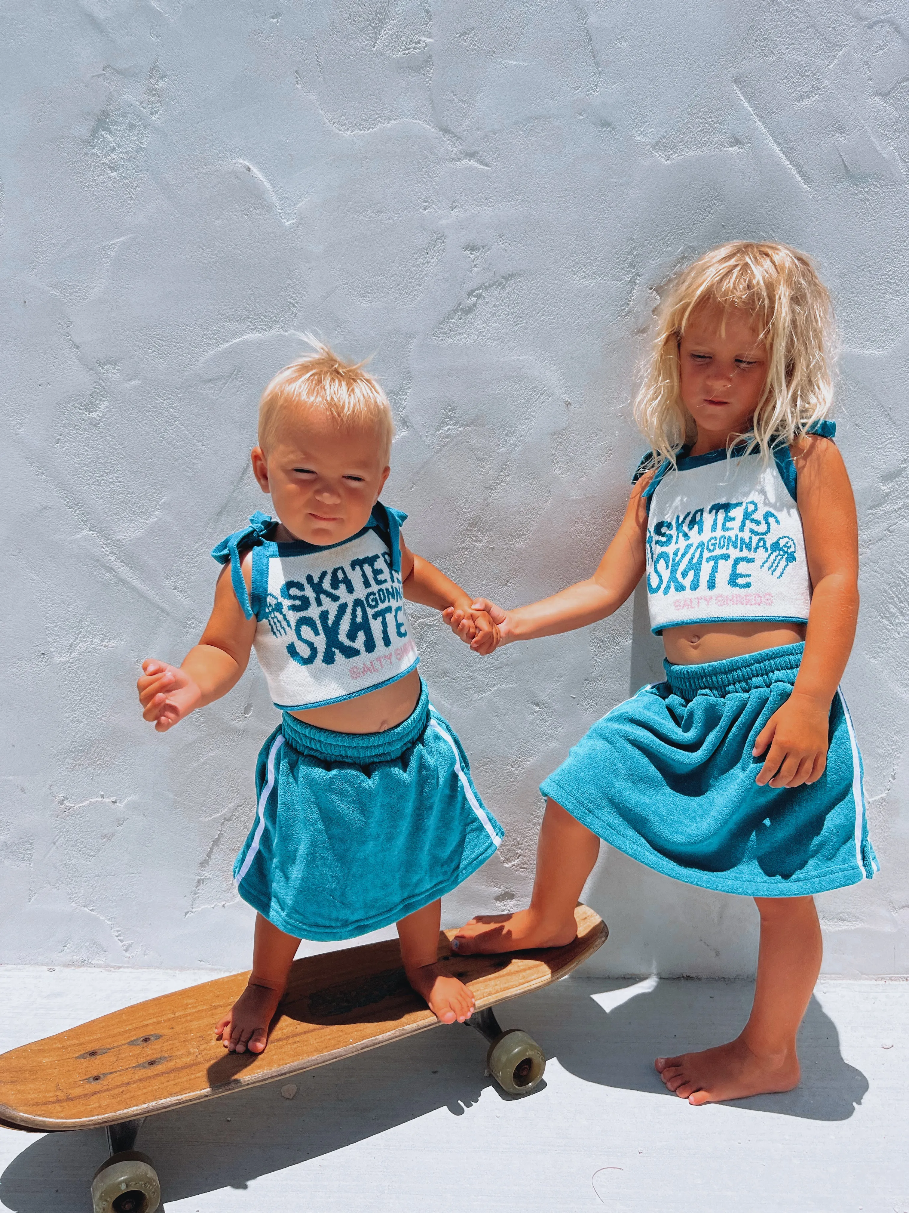 Skaters Gonna Skate knit summer tye crop - Girls