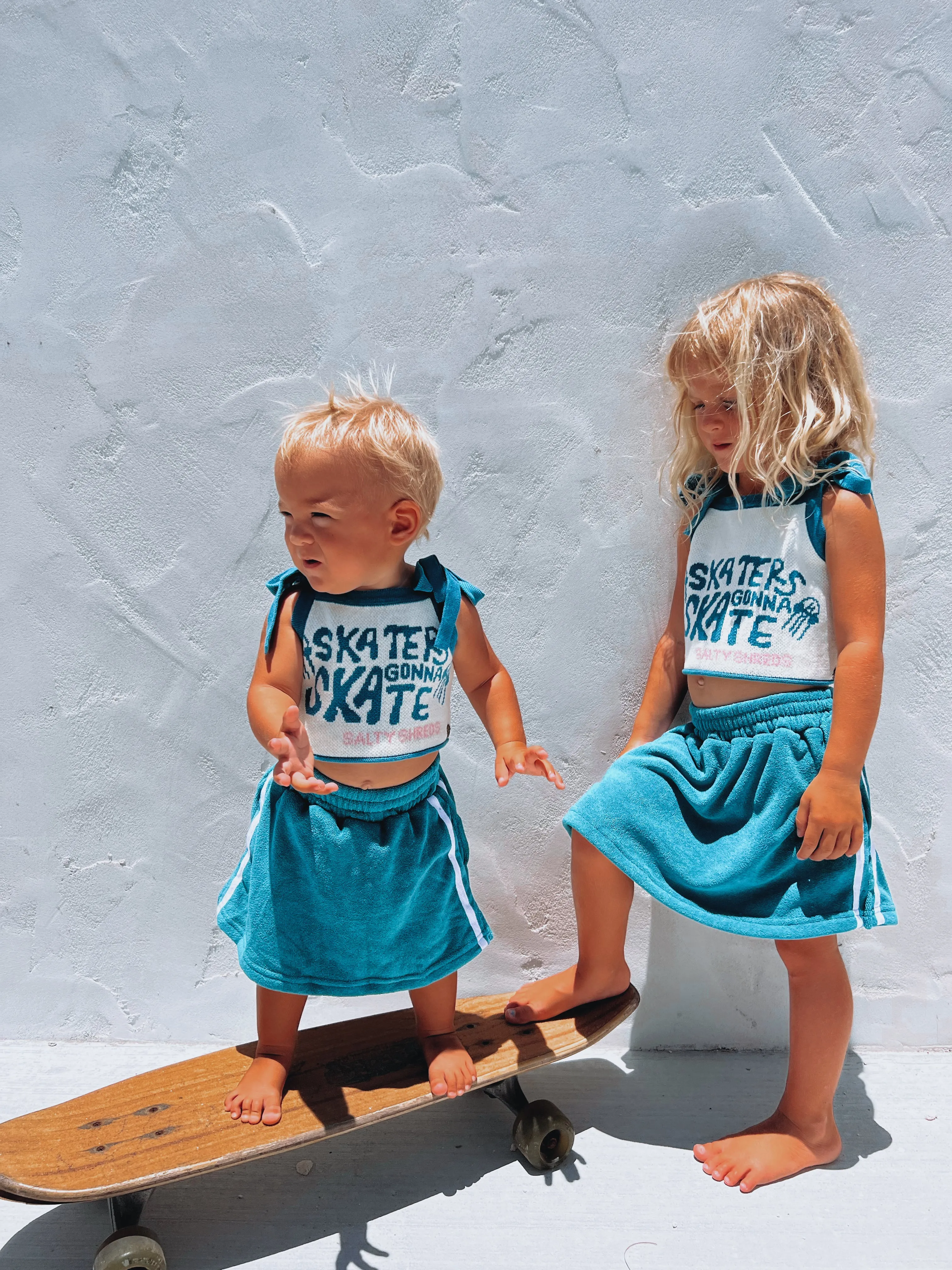 Skaters Gonna Skate knit summer tye crop - Girls