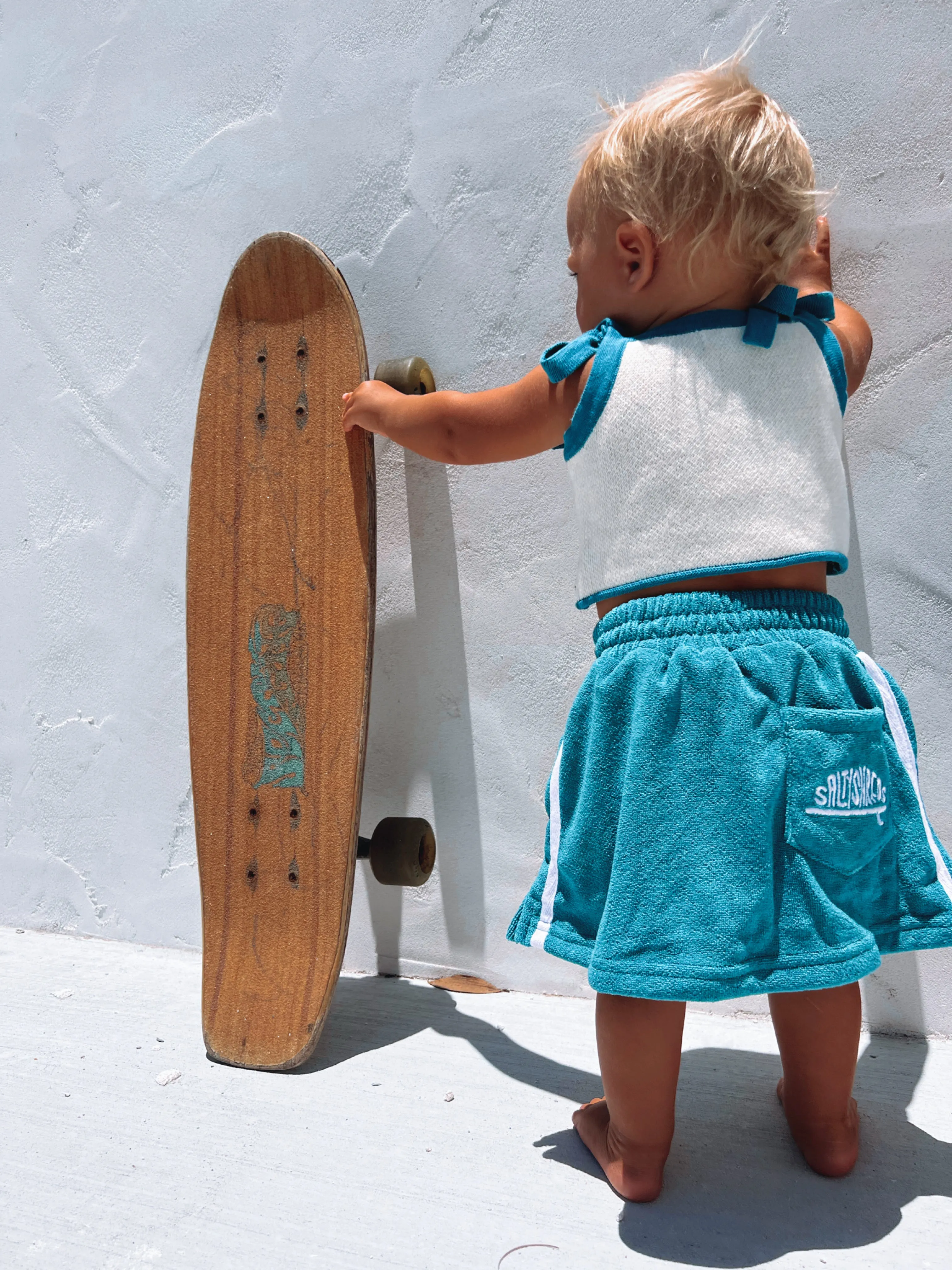 Skaters Gonna Skate knit summer tye crop - Girls