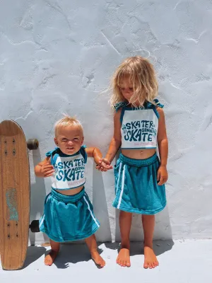 Skaters Gonna Skate knit summer tye crop - Girls