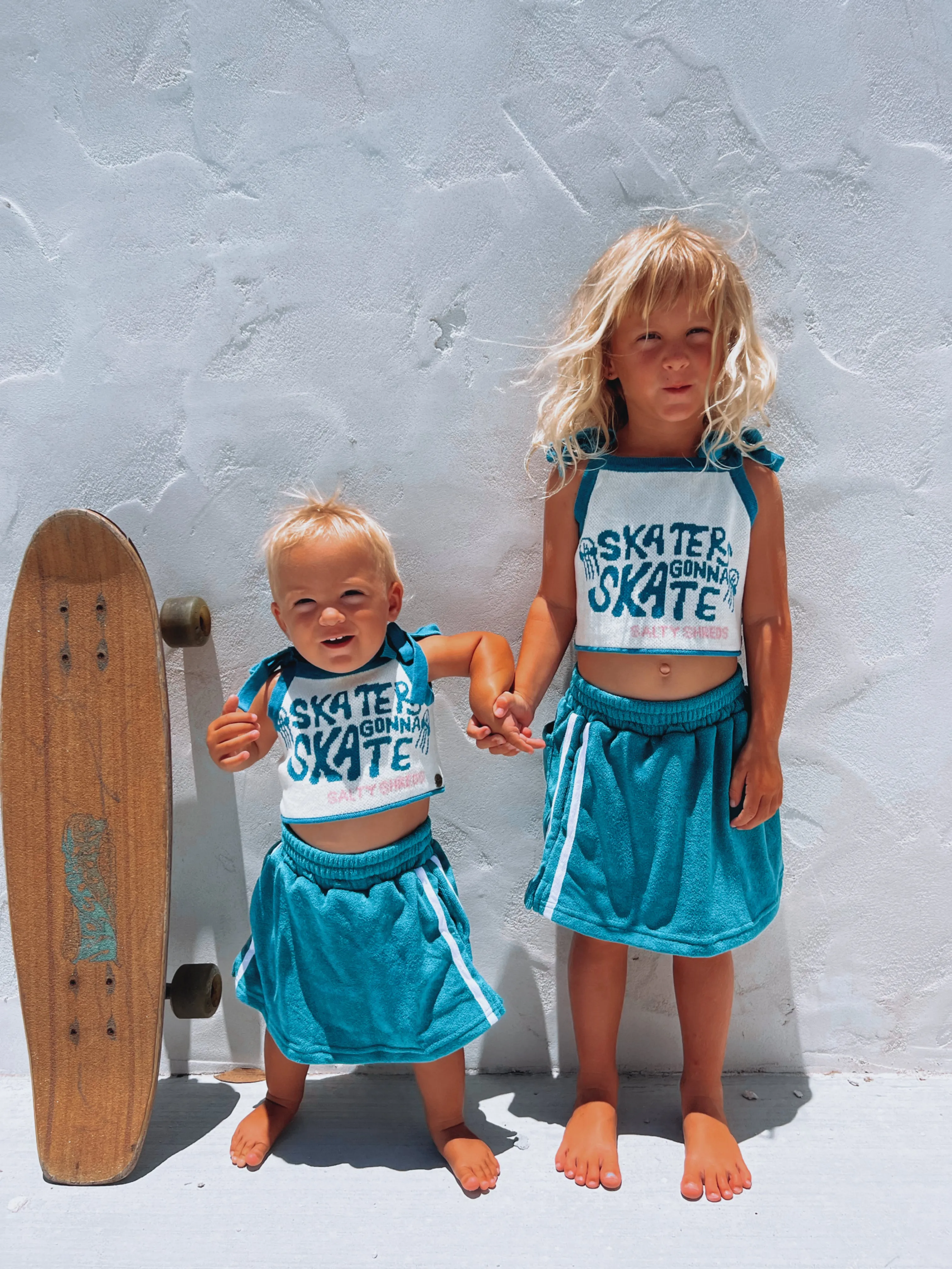 Skaters Gonna Skate knit summer tye crop - Girls