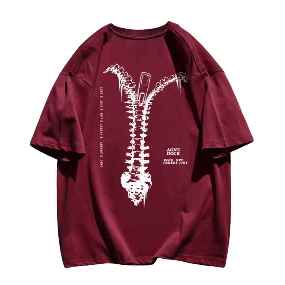 Skeleton Zipper Graphic T-Shirt