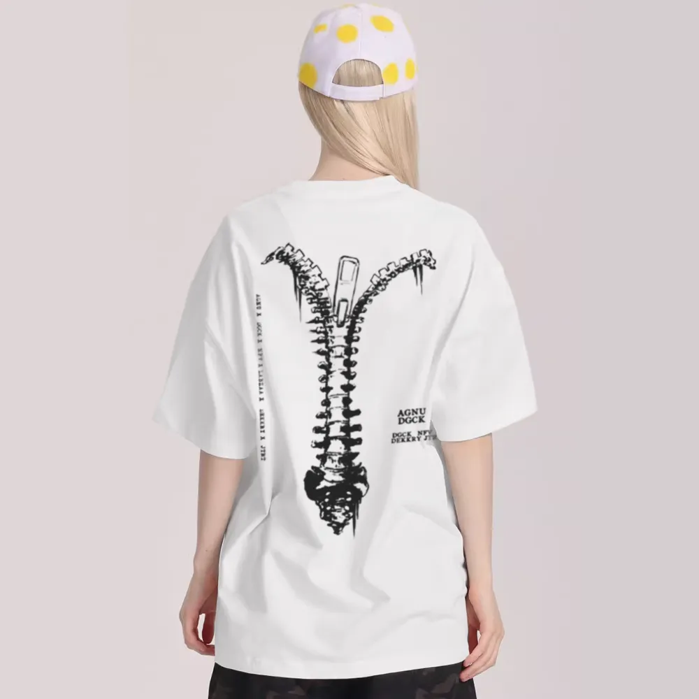 Skeleton Zipper Graphic T-Shirt