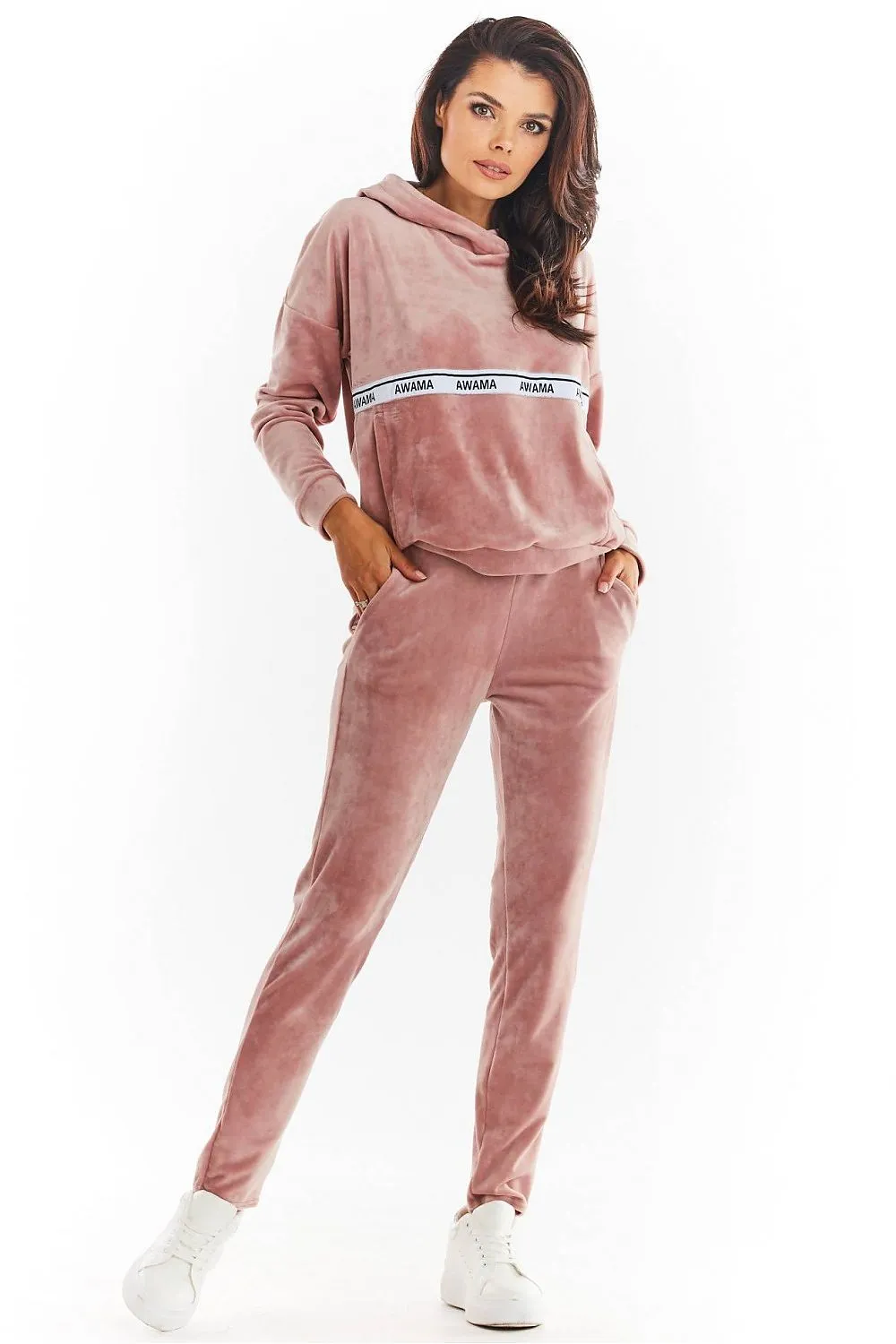 Sleek Velour Tapered Tracksuit Trousers