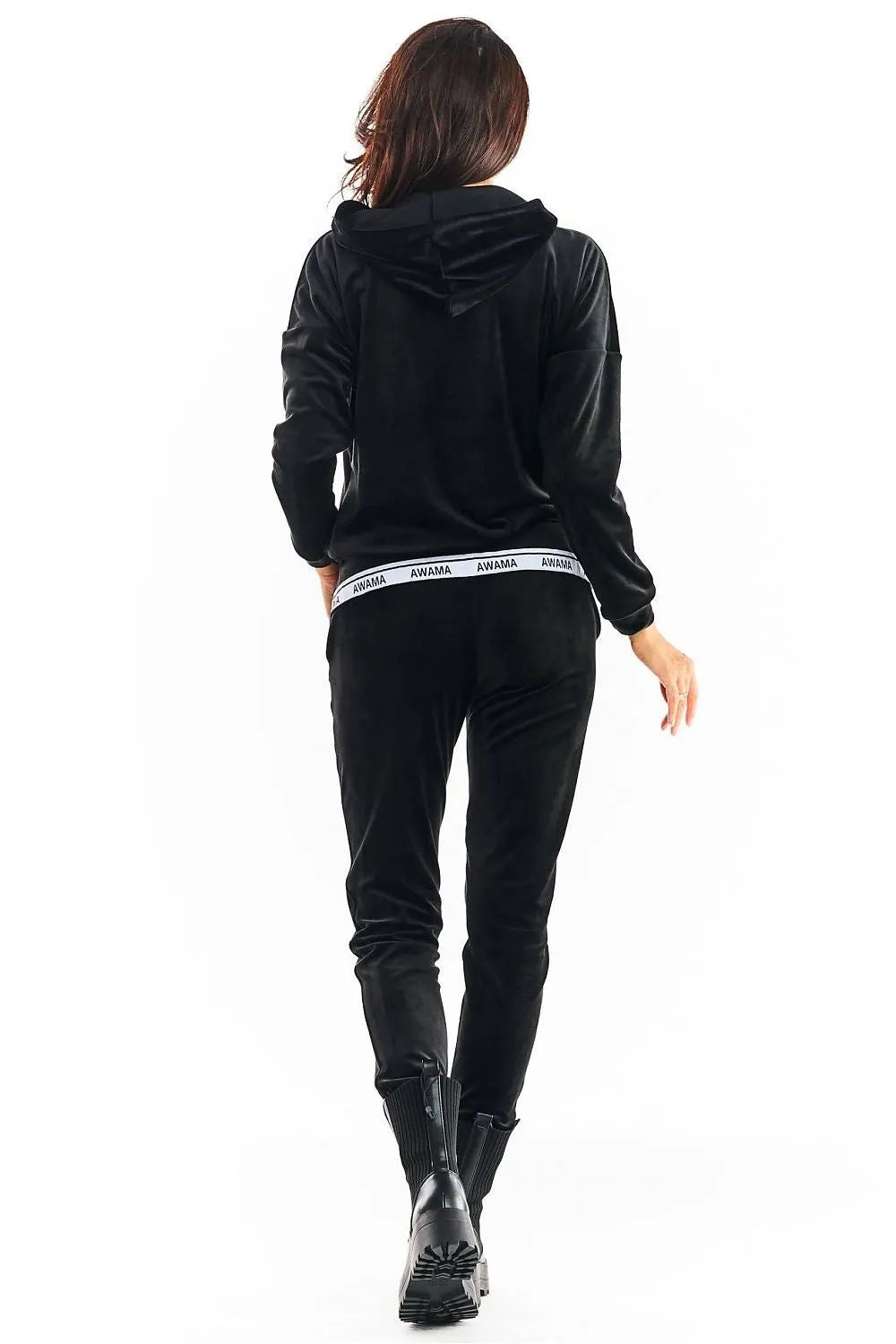 Sleek Velour Tapered Tracksuit Trousers