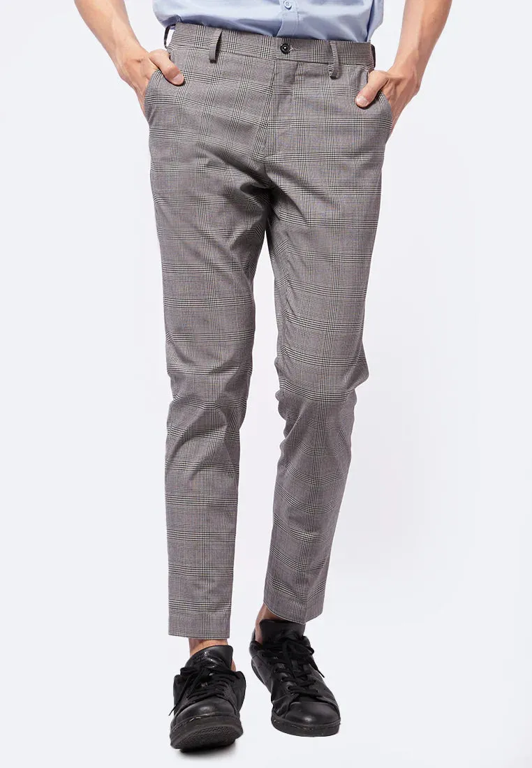 Slim Fit Checks Long Pants
