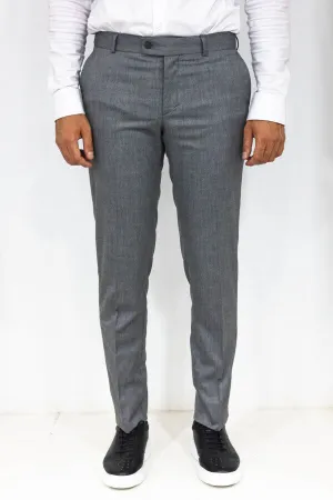 Slim Fit Textured Dark Grey Men Trousers - Wessi