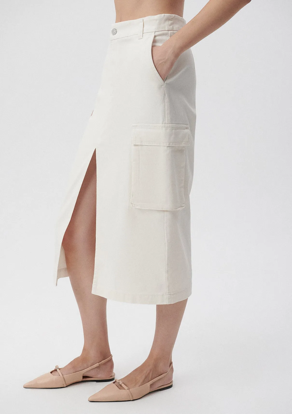 Slit Detailed Cargo Skirt