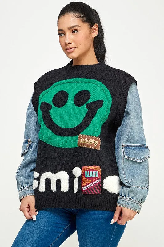 Smiley Face Sweater Top