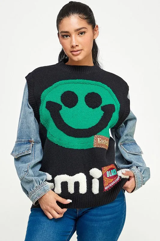 Smiley Face Sweater Top