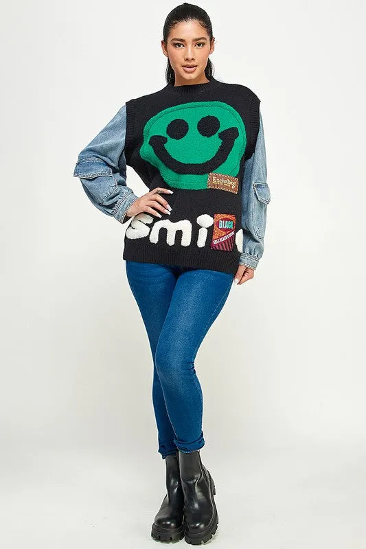 Smiley Face Sweater Top