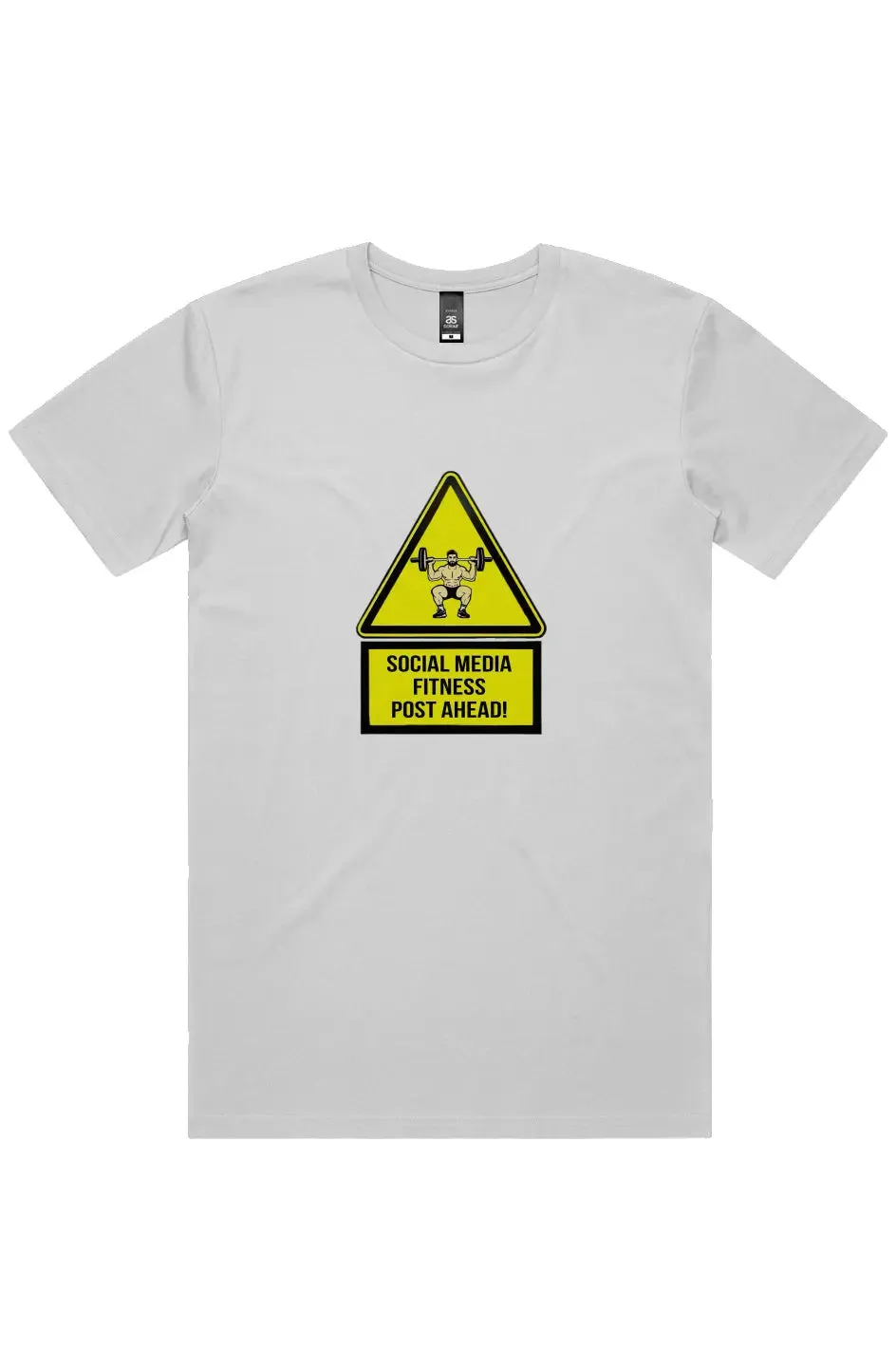 Social Media Fitness Post Caution Sign Short Sleeve Staple T-Shirt