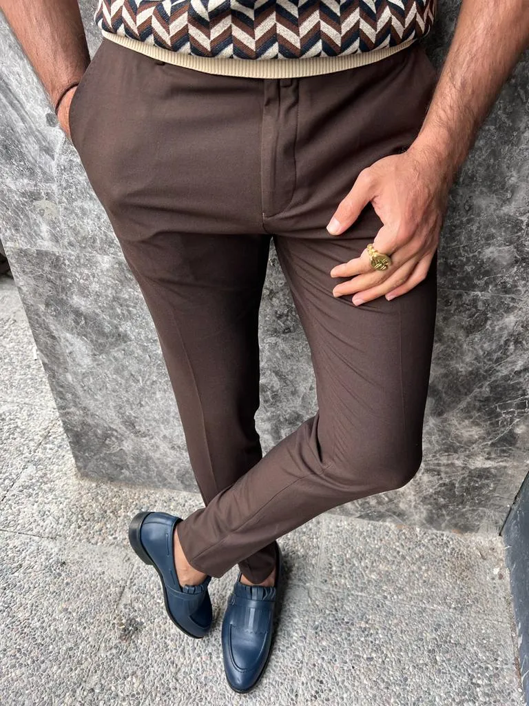 Sorento Dark Brown Slim Fit Pants