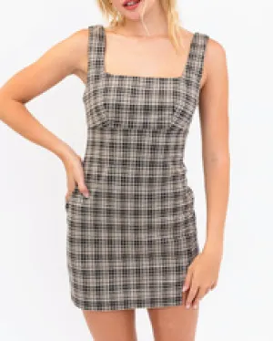Square Neck Slit Mini Dress