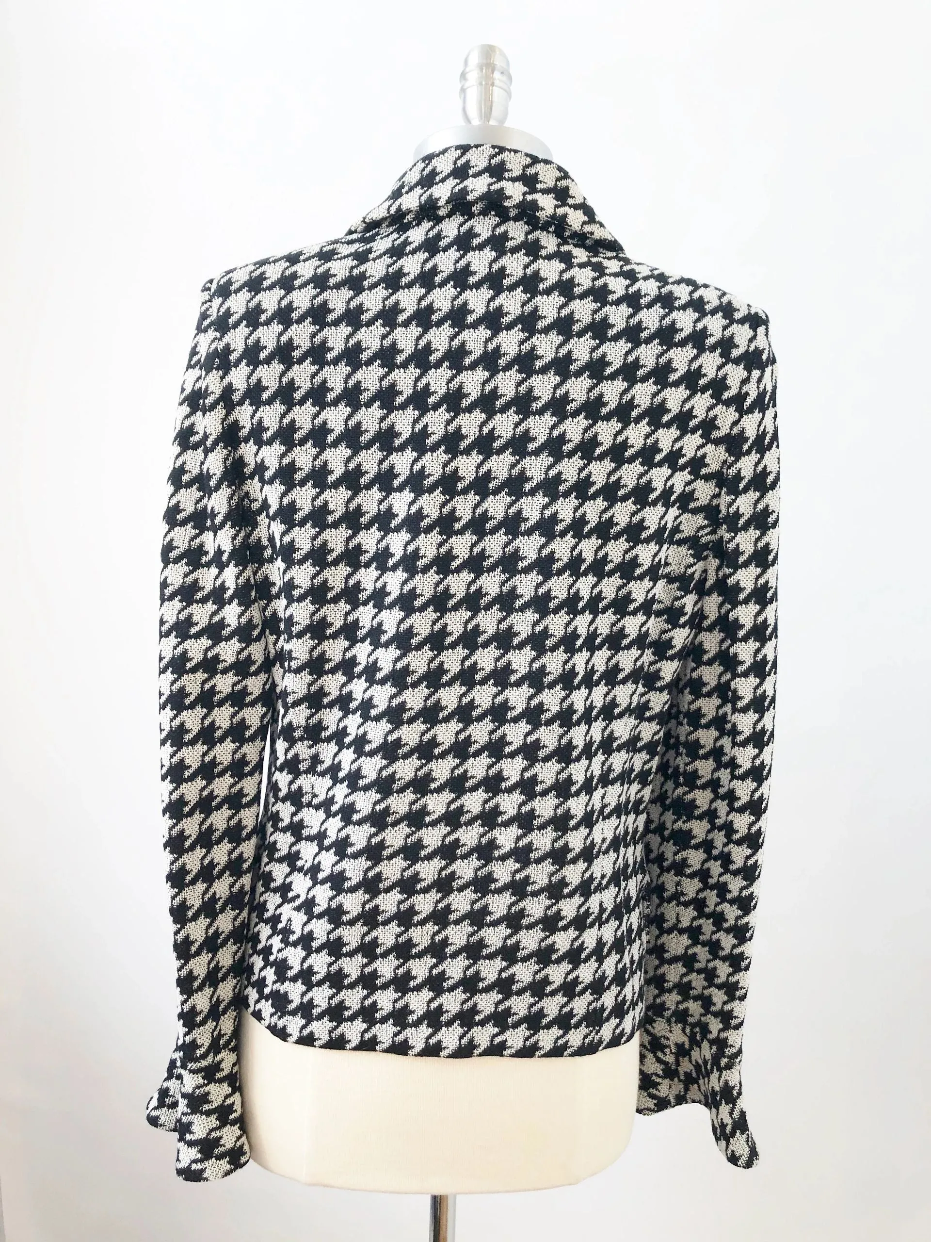 St. John Collection Houndstooth Knit Jacket Size 10