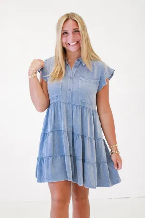 State Fair Tiered Denim Dress