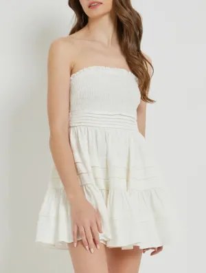 Strapless Smocked Tiered Mini Dress