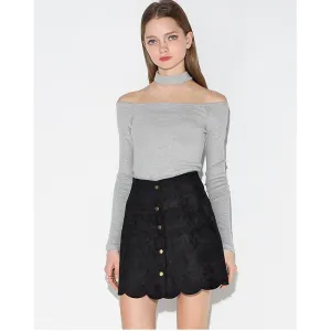 Suede Mini Brown Skate Skirts A Line Women Skirt Female Vintage Skirt Ladies Women's Clothing Button Plus Size Cool