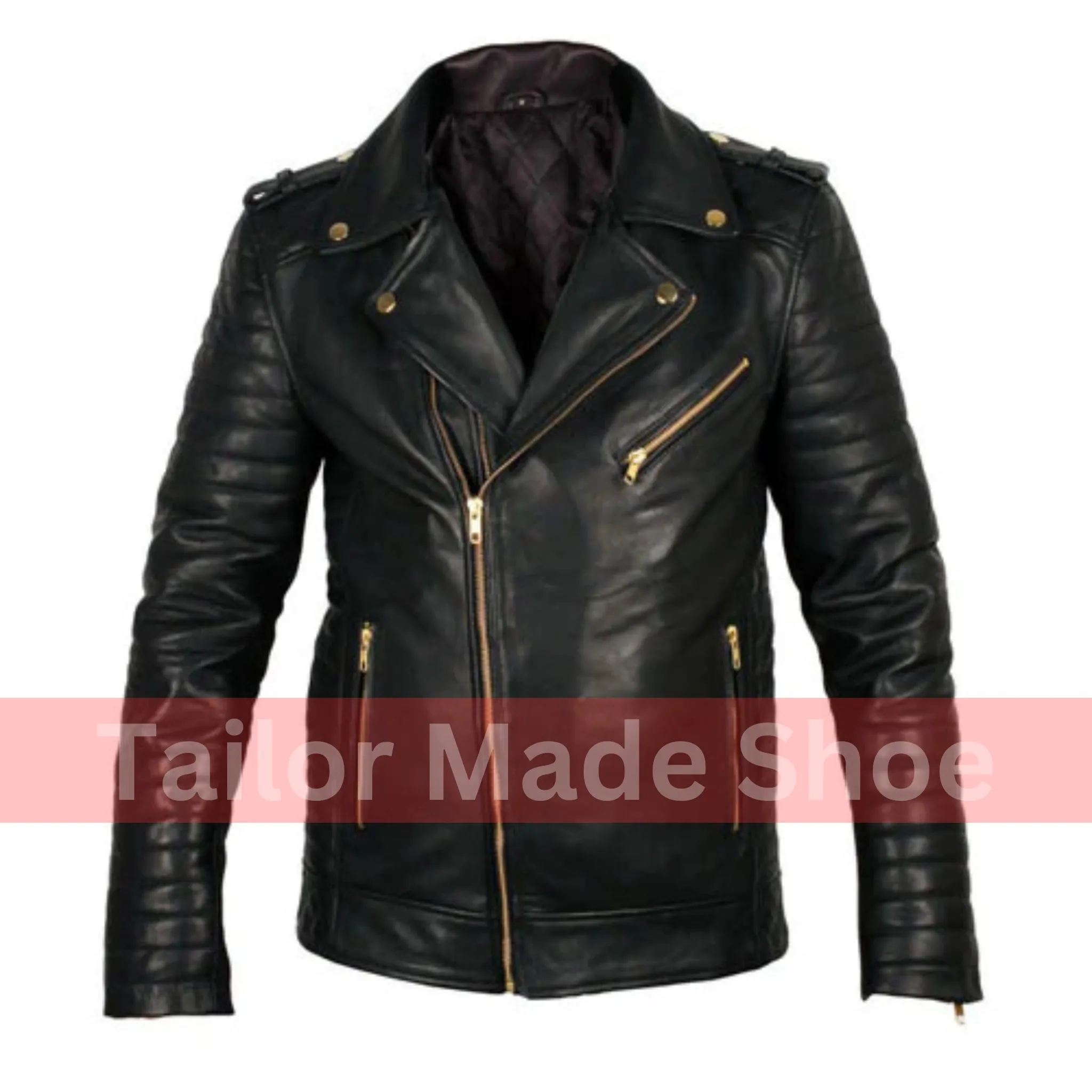 Tailor Made Black Biker Leather Jacket For Men's, Men Fashion Leather Jackets