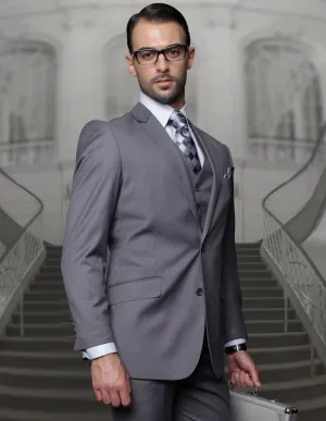 TAZZA CHARCOAL BIG & TALL REGULAR FIT 3 PC SUIT