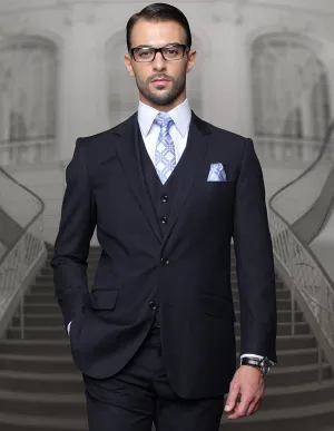 TAZZA NAVY BIG & TALL REGULAR FIT 3 PC SUIT