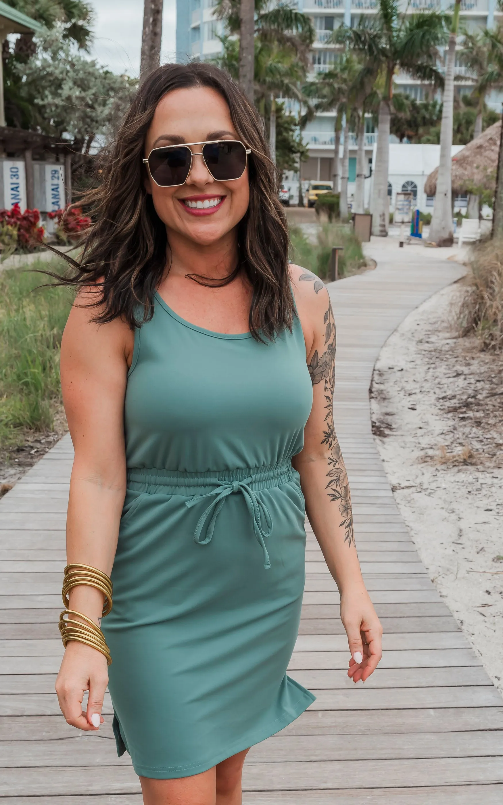 The Sophia Sea Moss Everyday Tank Dress by Salty Wave *DEAL-FINAL SALE