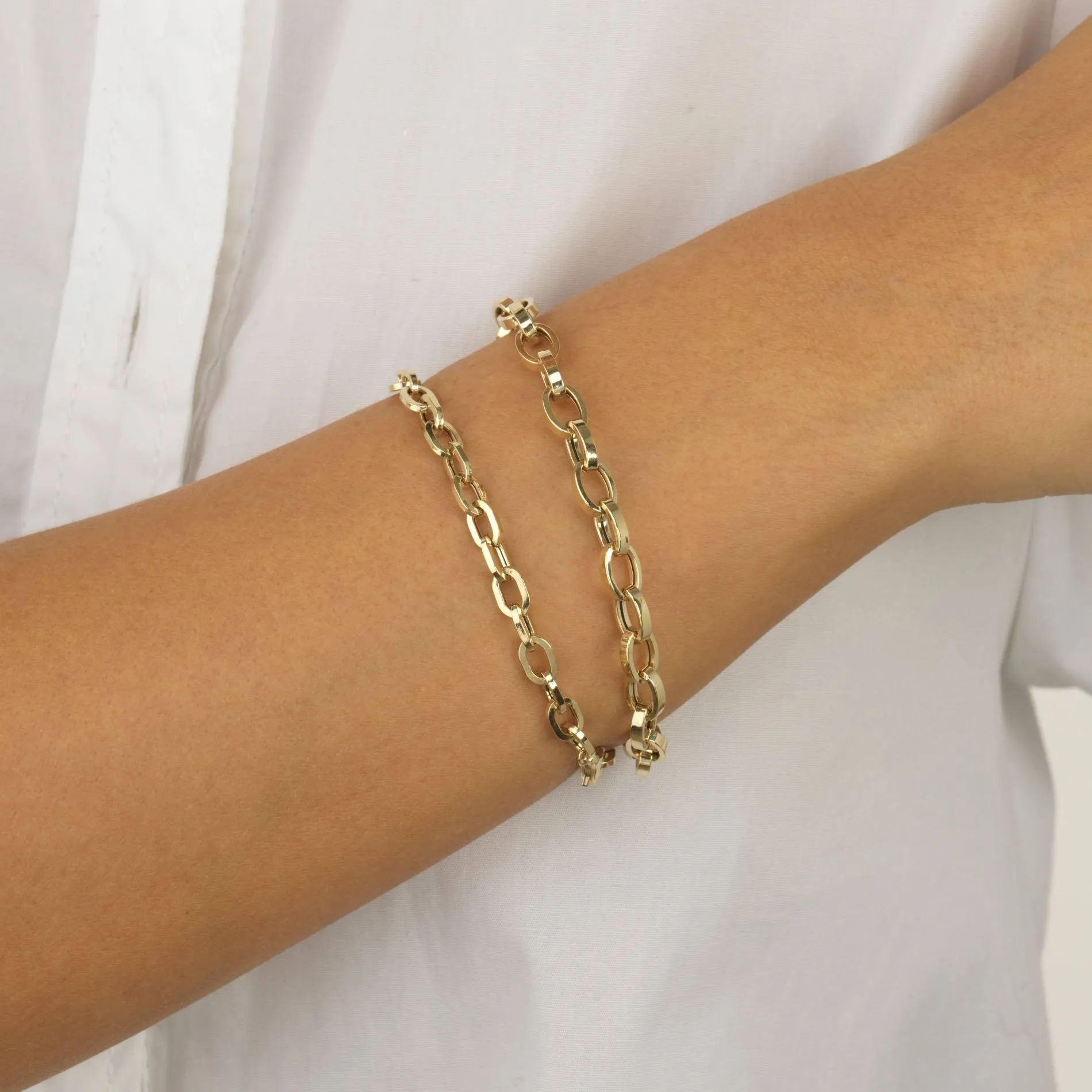 Thick Link Bracelet 14K