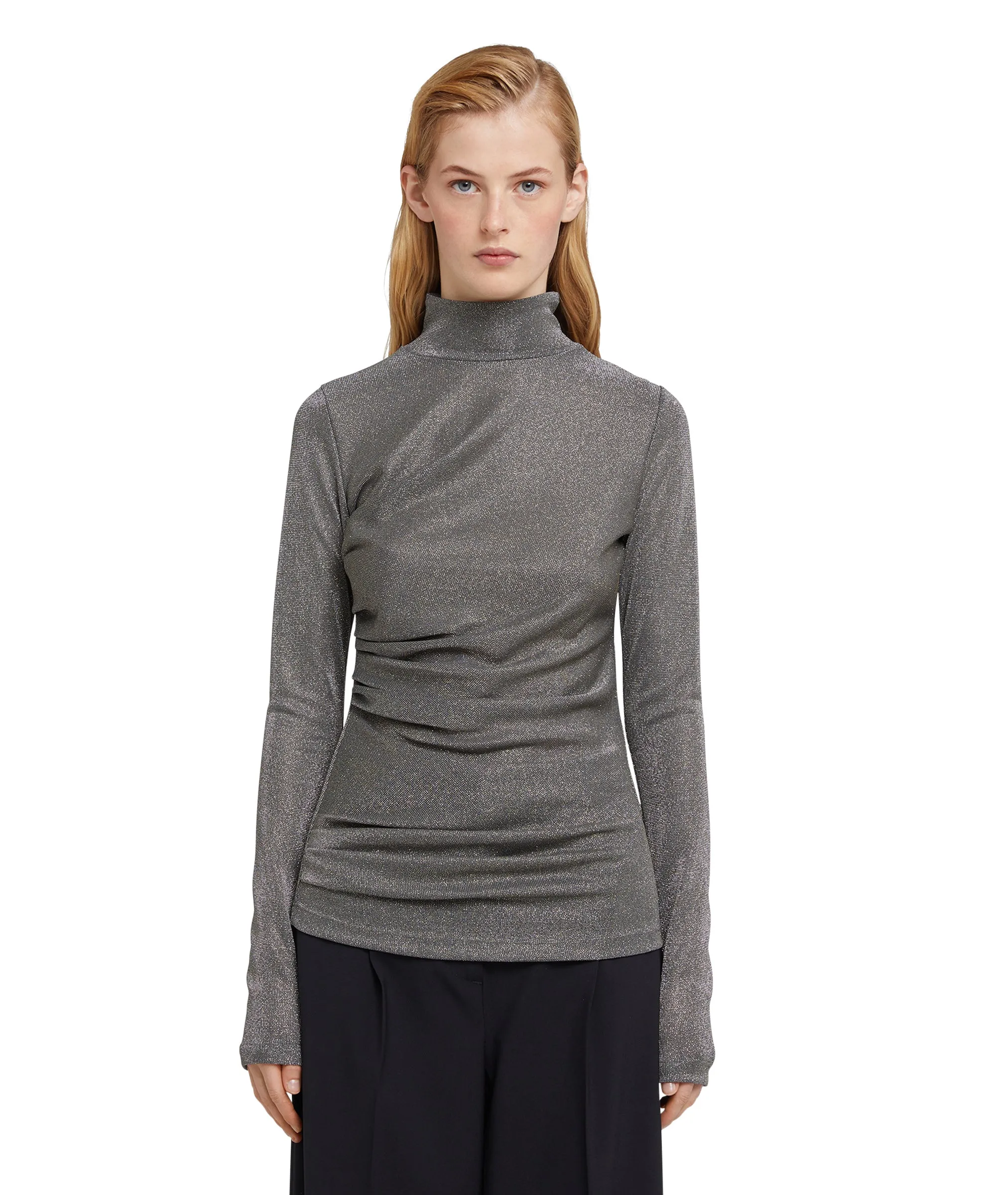 Top in fluid glittery jersey