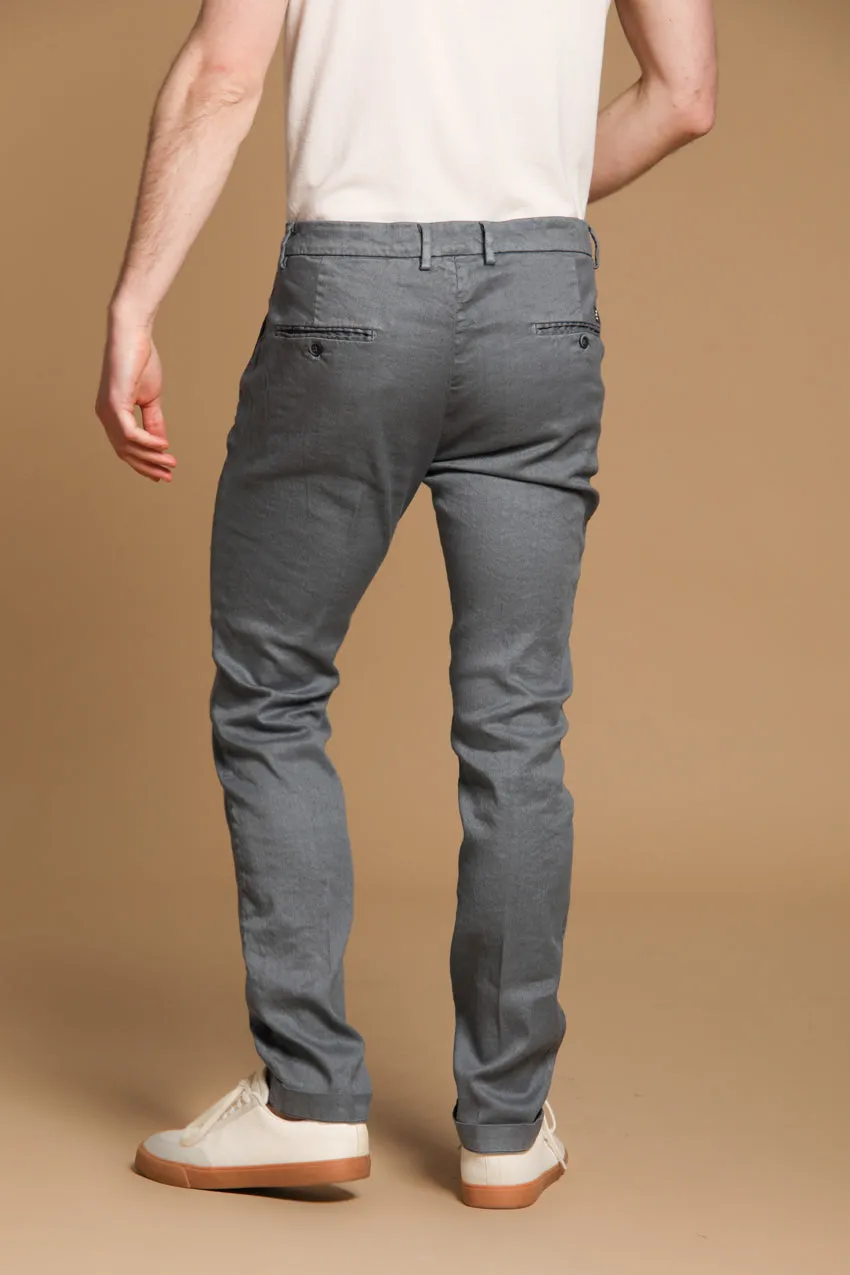 Torino men's chino pants in cotton and linen twill slim fit