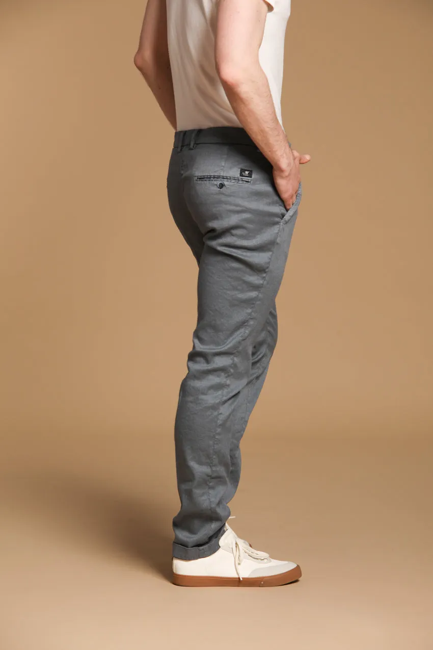 Torino men's chino pants in cotton and linen twill slim fit