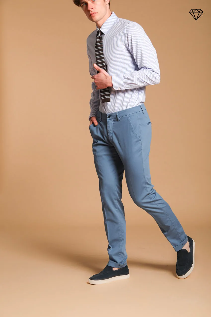 Torino men's chino pants in fine cotton and lyocell tricot slim fit