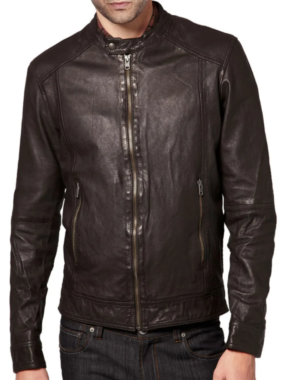 Tough Simple Leather Biker Jacket