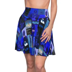 Travis Scott Blue Aesthetic Collage Women's Skater Skirt