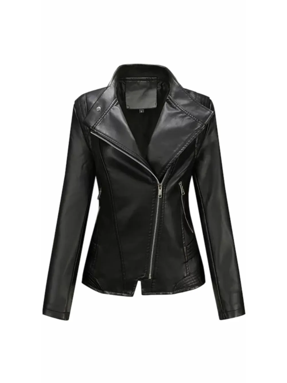 Trendy Luxe Biker Leather Jacket