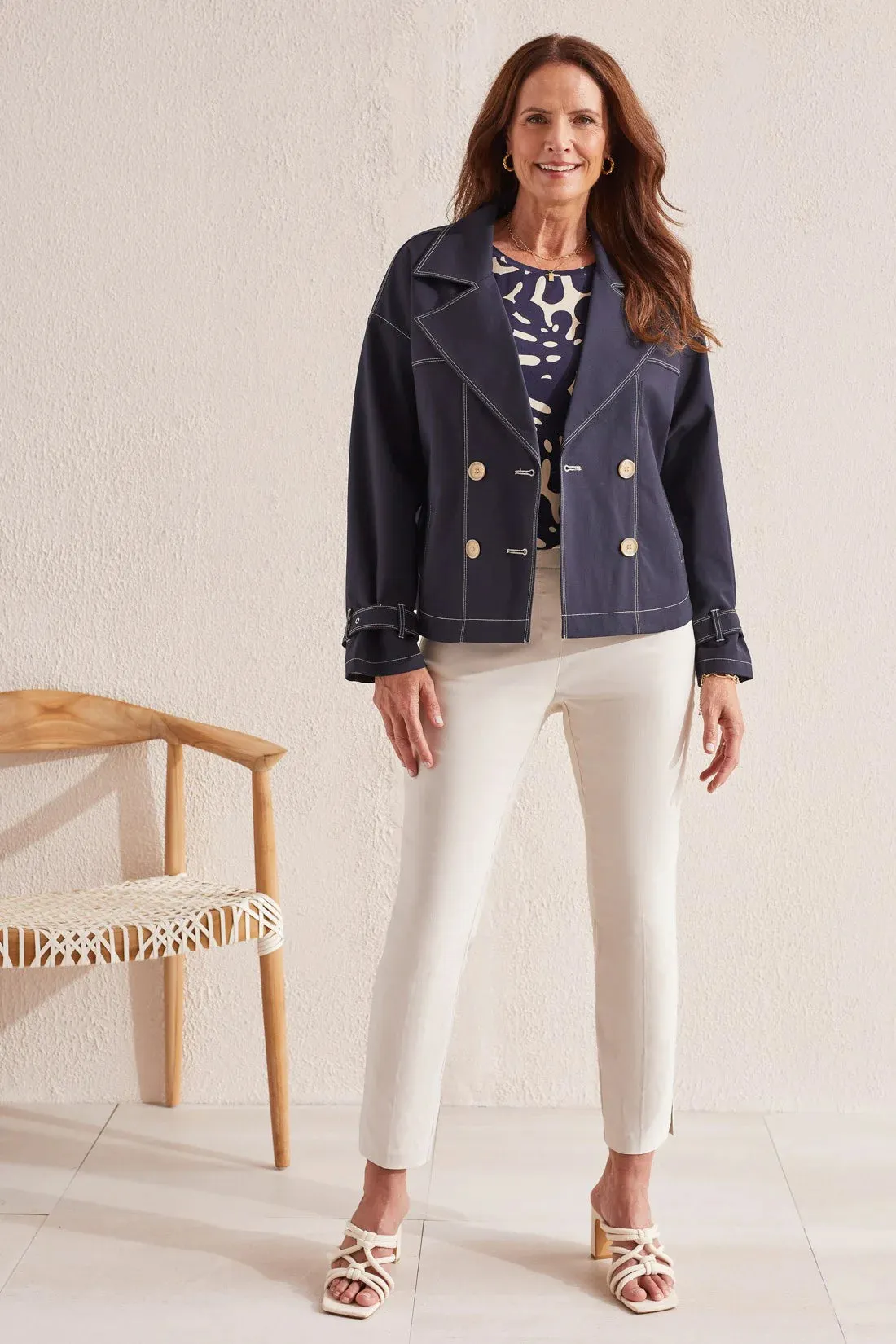 Tribal Flatten It Pull on Ankle Pant with Slits