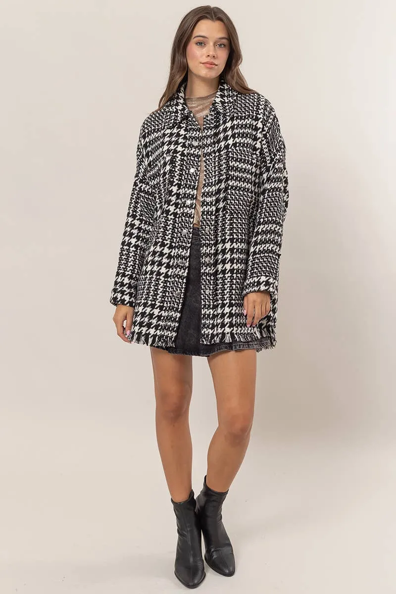 True Life Oversized Houndstooth Jacket