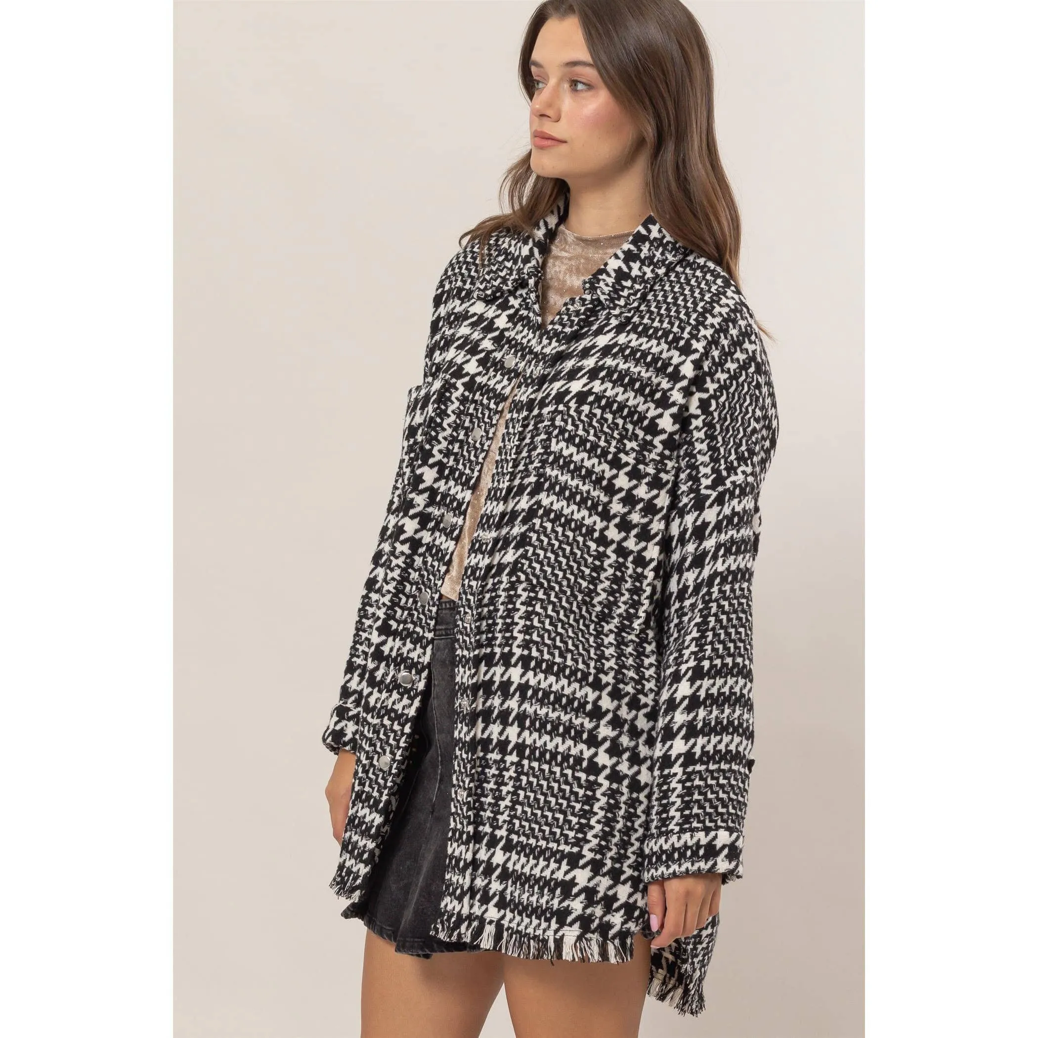 True Life Oversized Houndstooth Jacket