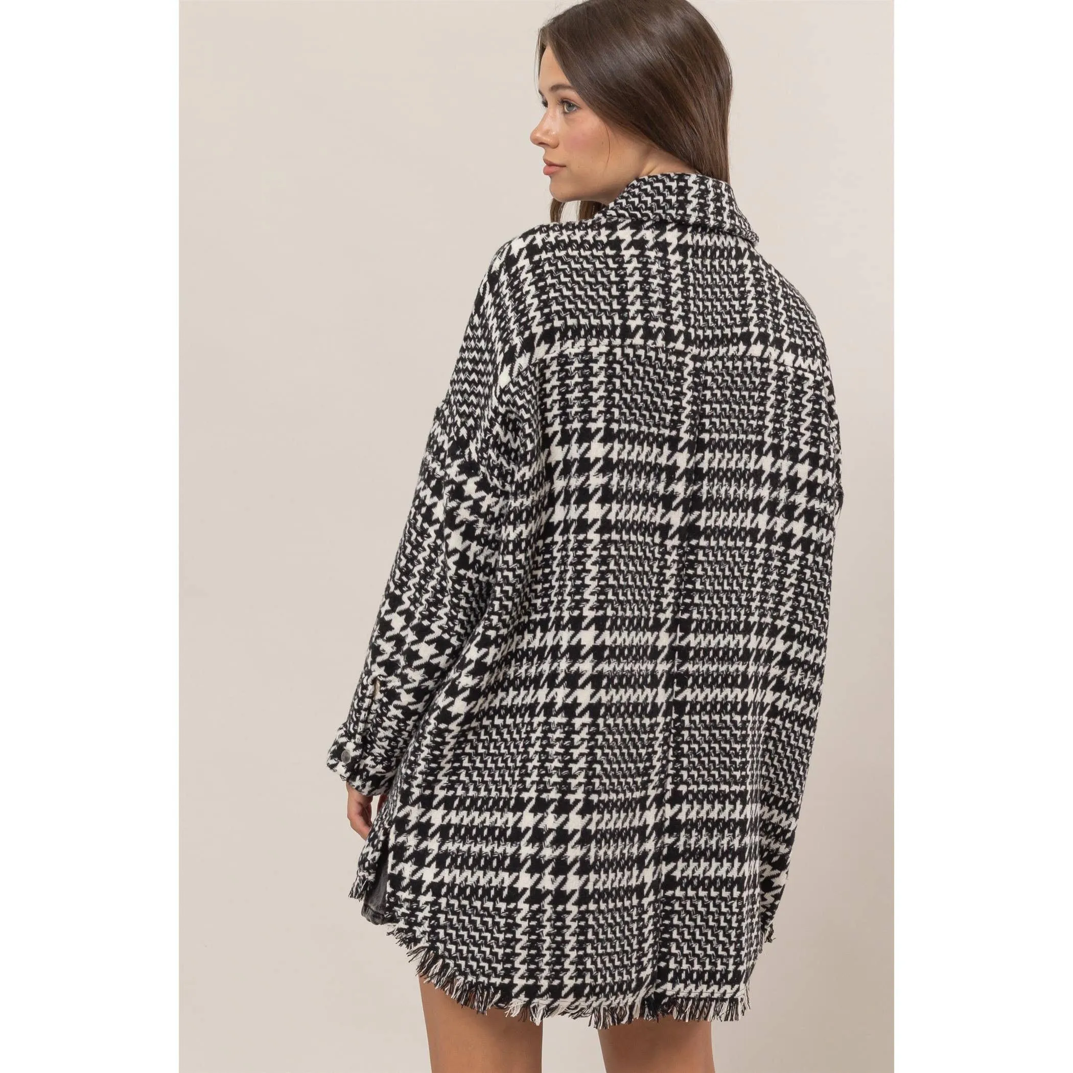 True Life Oversized Houndstooth Jacket