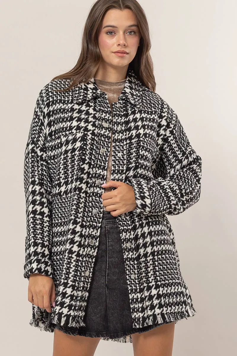 True Life Oversized Houndstooth Jacket