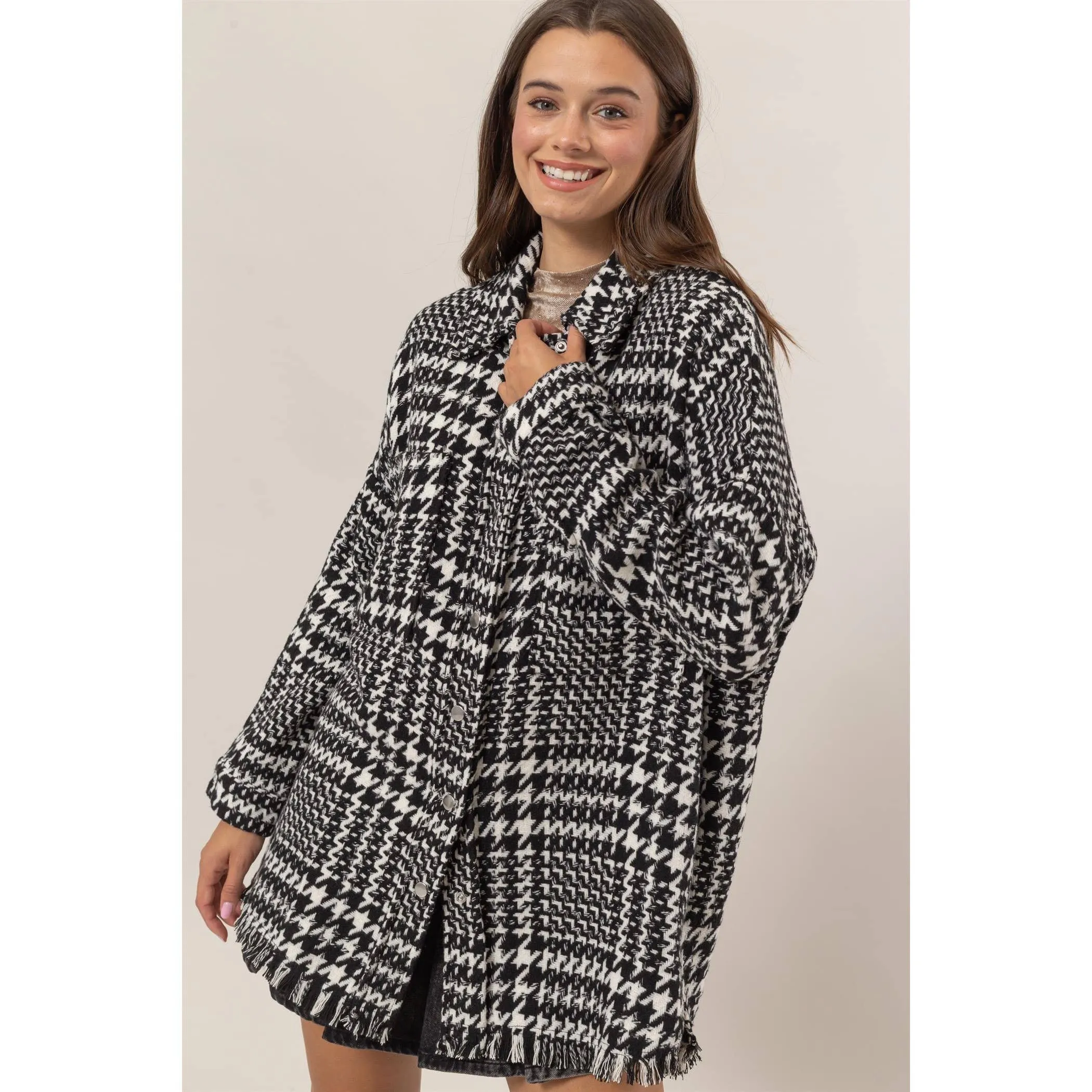 True Life Oversized Houndstooth Jacket