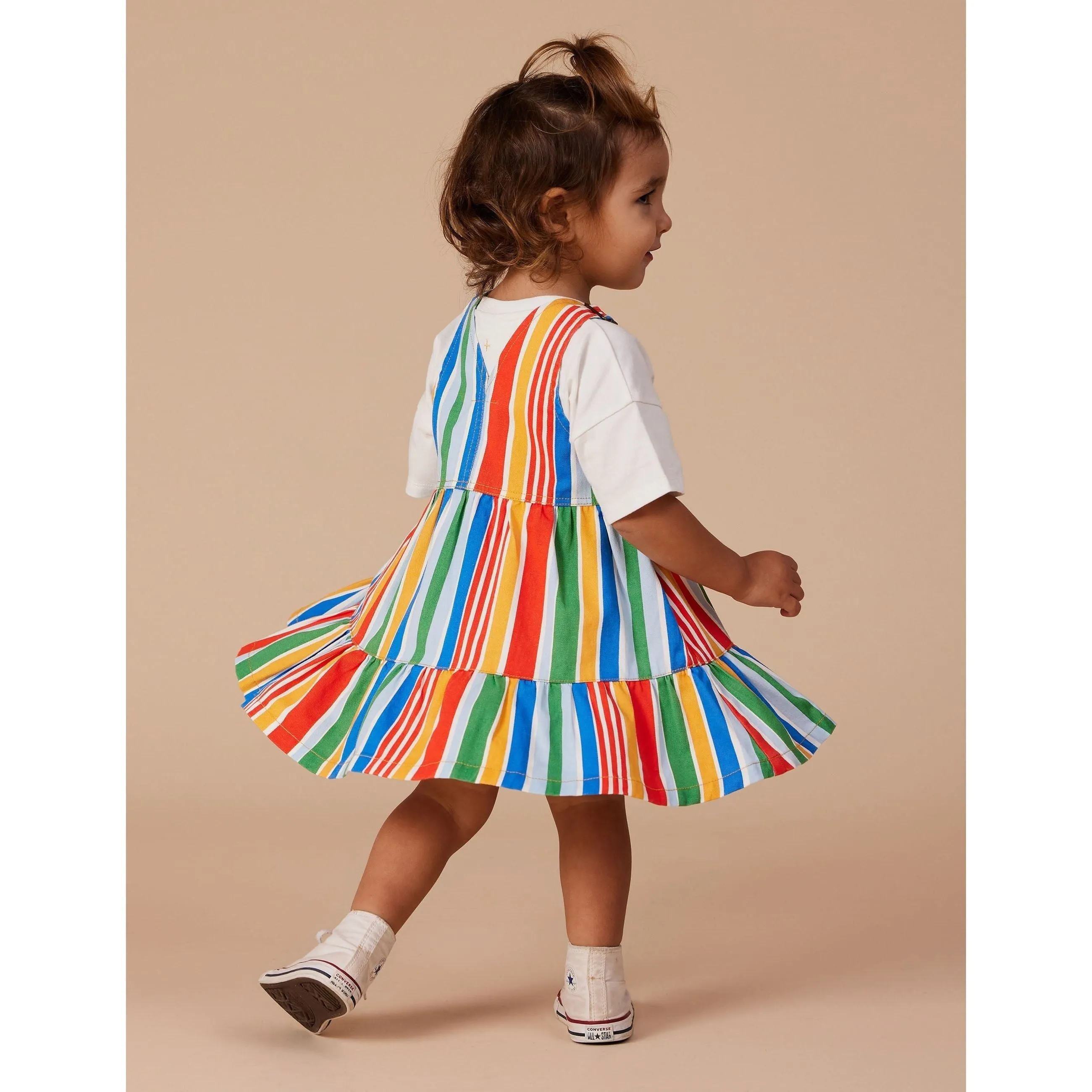 Tully Tiered Pinafore Dress Land Down Under Stripe