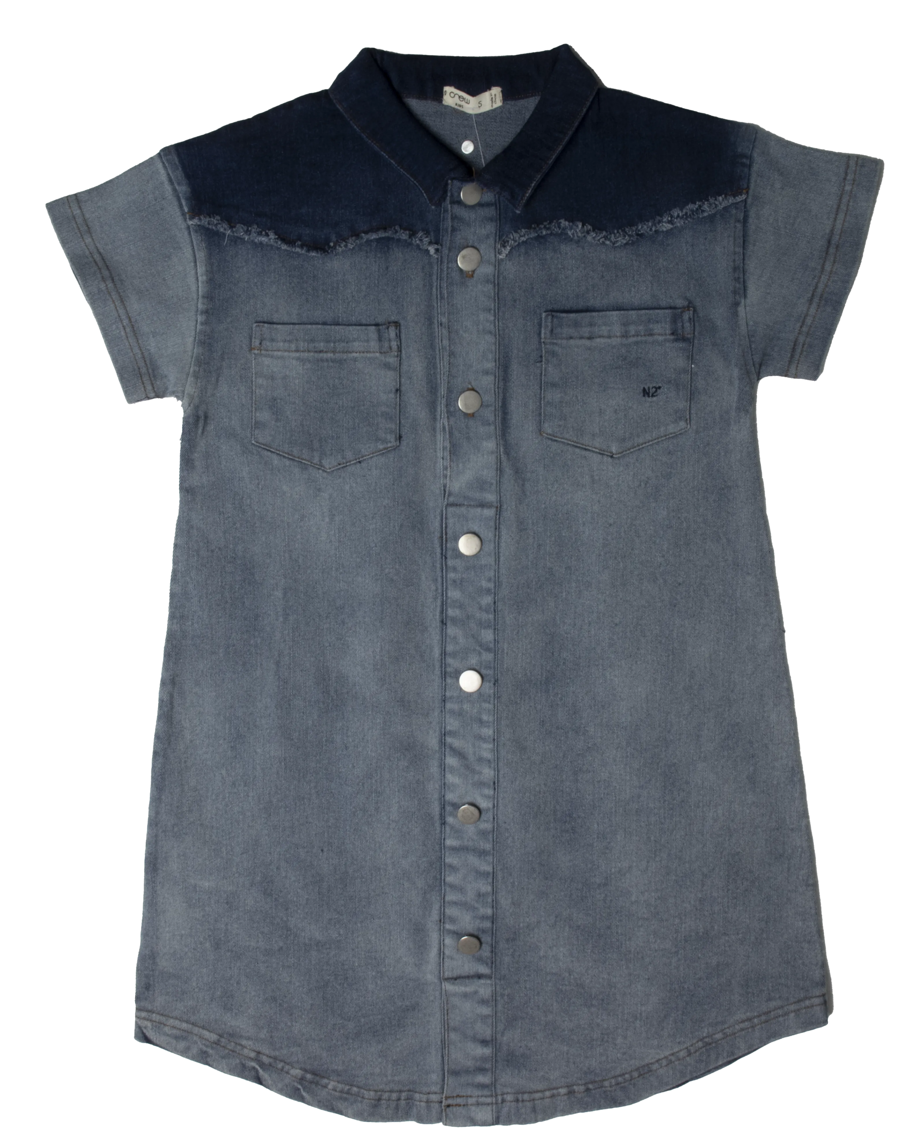 Two tone blue denim dress by Crew Kids