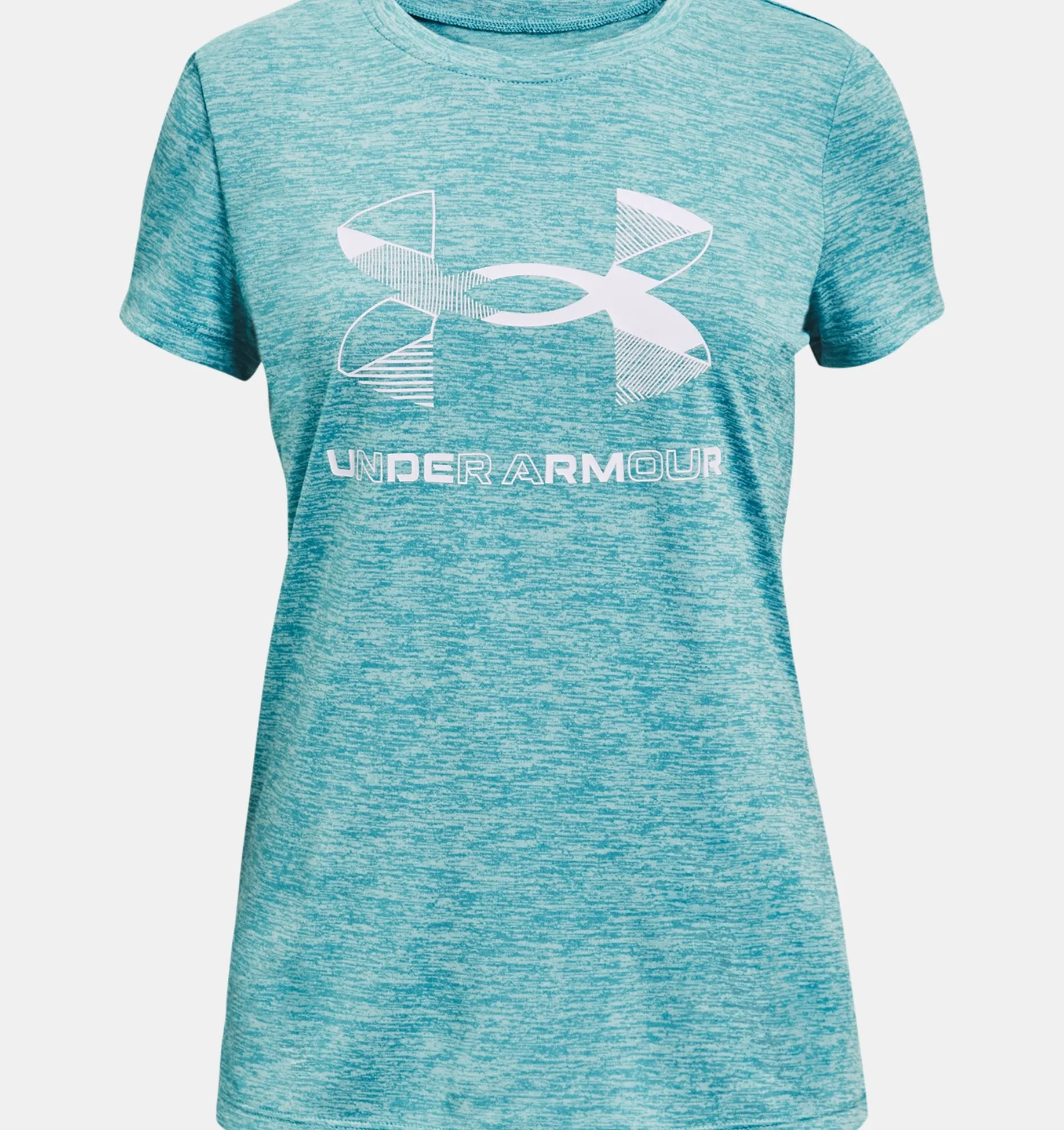Under Armour Girls' UA Graphic Twist Big Logo Short Sleeve