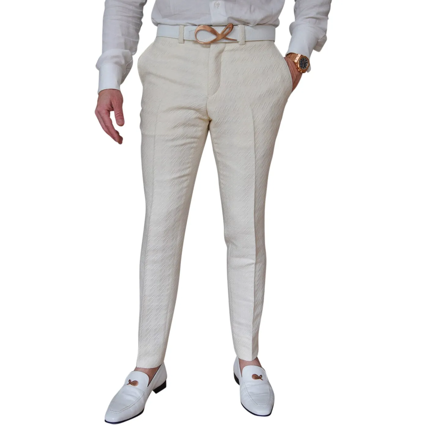 Vanilla Crema Houndstooth Trousers @ The Vault