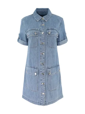 Veronica Beard Warren Mini Shirtdress in Starlight