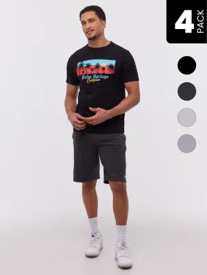 Vetral Graphic T-Shirt & Shorts 4-Pack